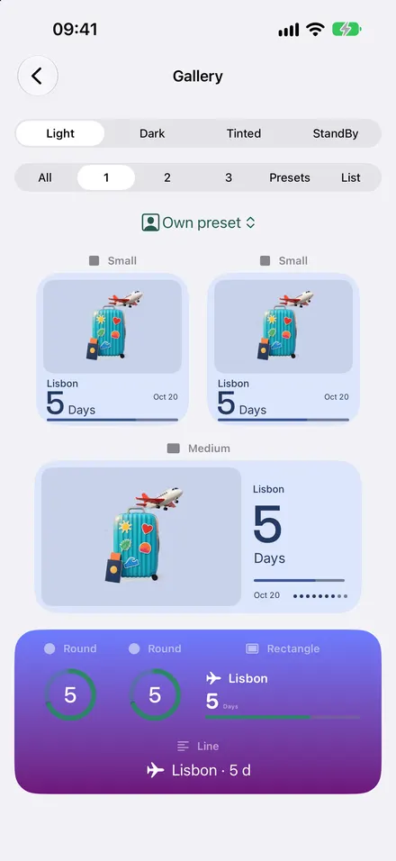 Widget per schermata Home e di blocco