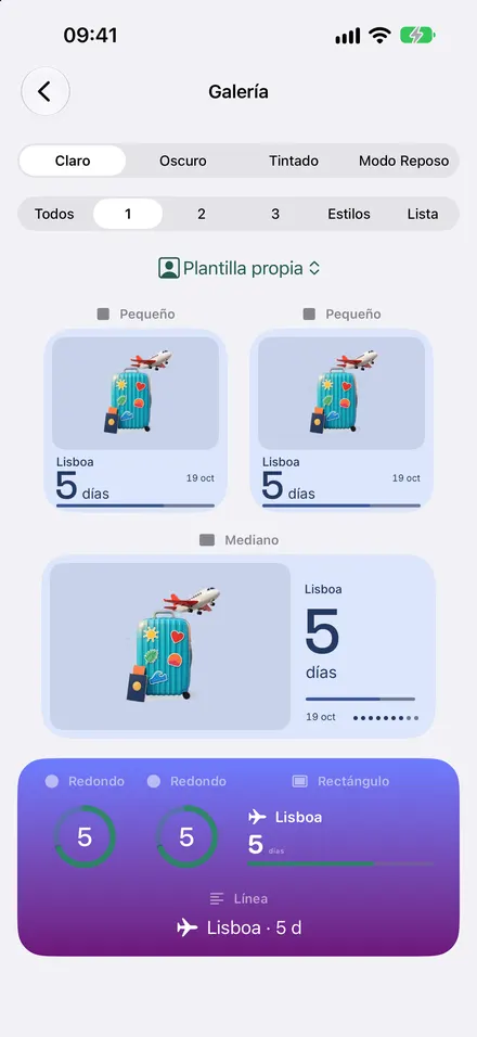 Widgets para pantalla de inicio y de bloqueo